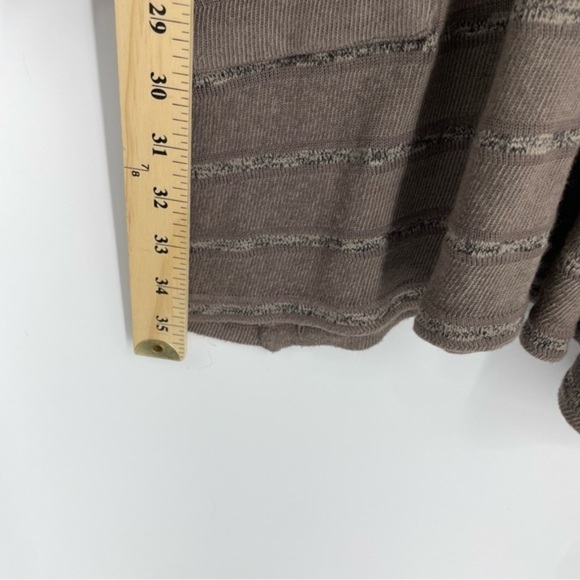 Allen Allen Women's‎ S Small Brown Khaki Striped Long Sleeve Knit Dress Pockets - Picture 5 of 6